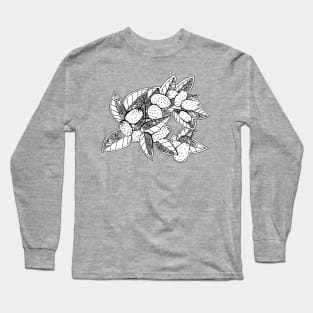 California Kumquats Black and White Pen and Ink Drawing Long Sleeve T-Shirt